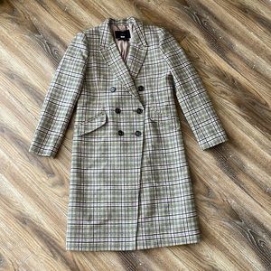 J Crew Bonita Plaid Wool Blend Coat